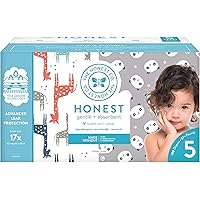 The Honest Company Super Club Box Diapers with TrueAbsorb Technology, Pandas & Safari, Size 5, 100 Count