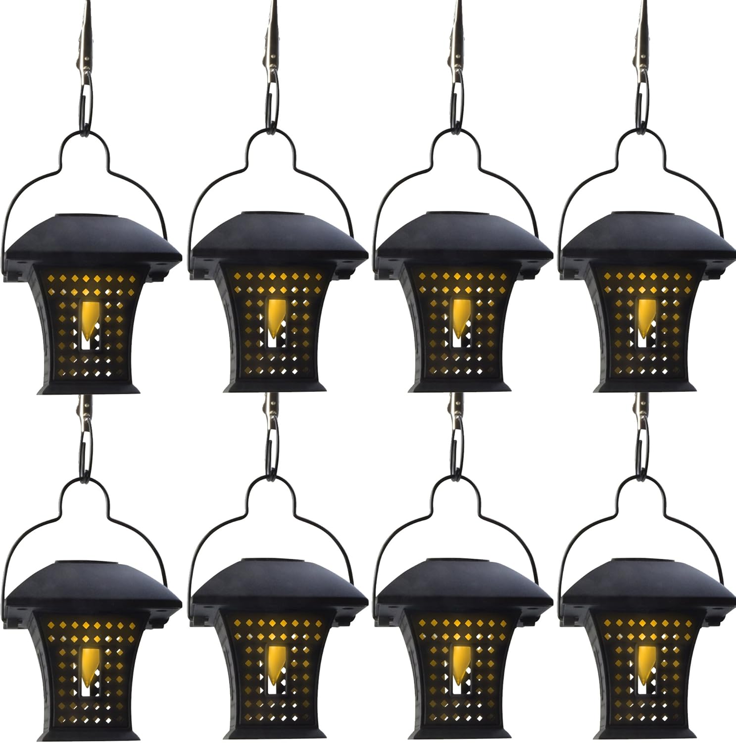 Moonrays 91278MC Umbrella Hanging Solar Lantern, 8Pack Patio