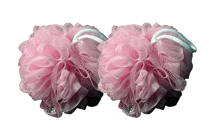 Cion Bath Sponge, loofah for bath (Pink, Pack of 2)