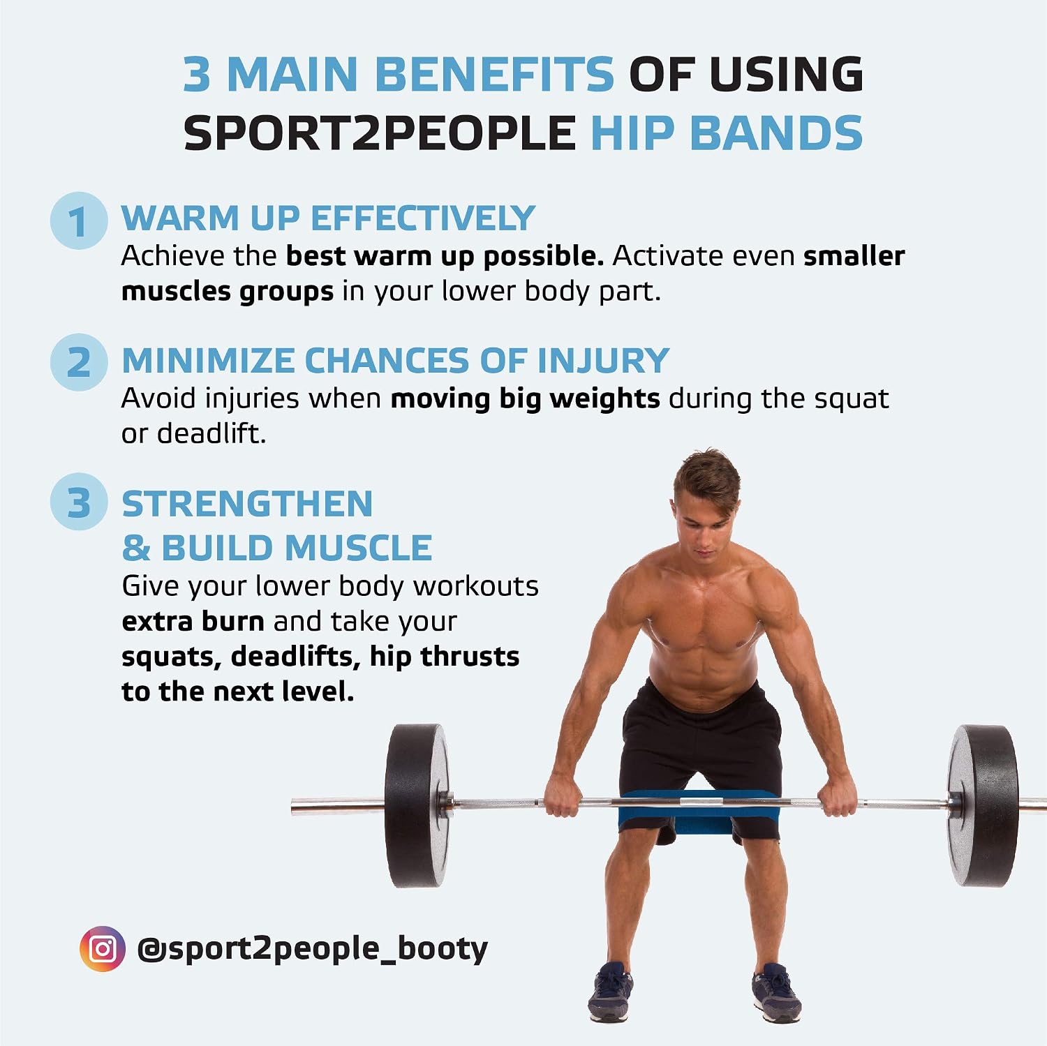 sport2people Fabric Resistance Band for Legs and Butt with Free Booty Workout E-book - Image 5