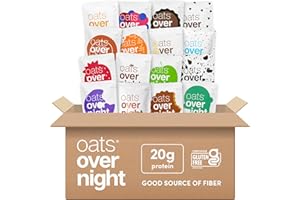 Oats Overnight Ultimate Variety Pack - High Protein, 5g Fiber Breakfast Protein Shake - Gluten Free Oatmeal, Non GMO High Protein Oatmeal - Green Apple Cinnamon, Coconut Cream Pie & More (16 Pack)