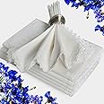 Cloth Napkins, Cotton Napkins, White Dinner Napkins Cloth, Easter Napkins, Chritsmas Napkins, Baby Shower Napkins, Wedding Napkins, Cloth Napkins Set of 6, Lace Napkin 20x20