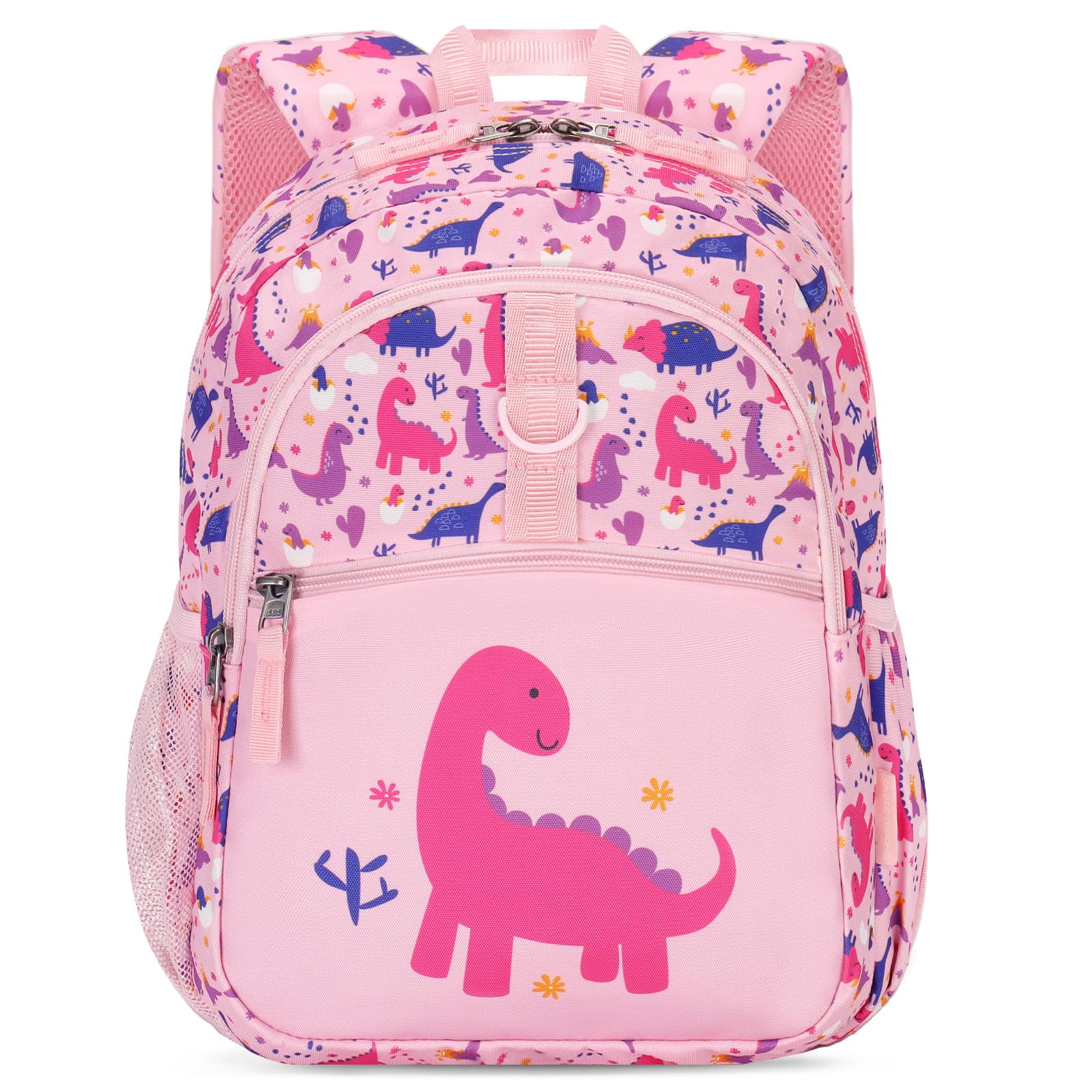 Photo 1 of Choco Mocha Dinosaur Backpack for Girls, Toddler Backpack for Little Girls Age 3 4, Kids Small Backpacks School Bag 12 Inch, Pink
