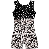 uideazone Gymnastics Leotards for Girls Ballet Unitards Biketard Toddler Sequin Mesh Stitching‌ Tumbling Outfits 2-10T