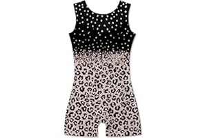 uideazone Gymnastics Leotards for Girls Ballet Unitards Biketard Toddler Sequin Mesh Stitching‌ Tumbling Outfits 2-10T
