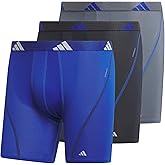 adidas Men's Performance Athletic Mesh Boxer Brief Underwear, Moisture Wicking, Sport Comfort, 3-Pack