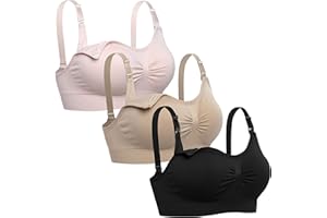 Lataly Womens Seamless Nursing Bra Sleeping Maternity Bralette for Breastfeeding Pack of 3