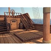 BELECO 7x5ft Fabric Ancient Pirate Ship Backdrop Wooden Pirate Ship Deck Pirates Cabin Background Pirate Themed Birthday Party Decoration Kids Boy Adult Photography Halloween Pirate Photo Booth Props