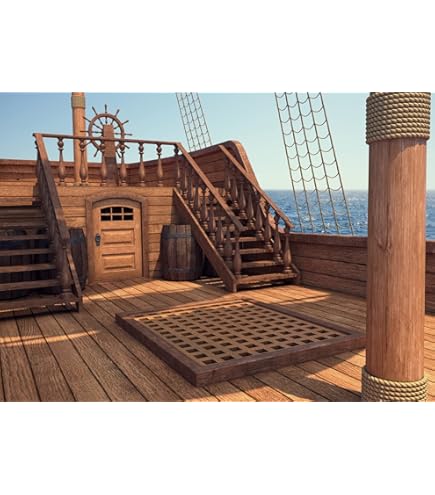 Aoihrraan 2x3m Vintage Pirate Ship Backdrop Vintage Wood Deck Old 10 thumbnail image