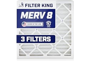 Filter King 17.5x17.5x1 Air Filter | 3-PACK | MERV 8 HVAC Pleated A/C Furnace Filters | MADE IN USA | Actual Size: 17.5 x 17.5 x .75"