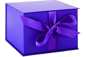 Hallmark Medium Gift Box with Lid and Shredded Paper Fill (Purple 7 inch Box) for Anniversaries, Bridal Showers, Bachelorette, Bridesmaids Gifts, Valentine's Day, All Occasion