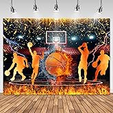 Avezano Basketball Backdrop Basketball Theme Birthday Party Decorations for Kids Men Slam Dunk Sports Birthday Banner Cake Dessert Table Decor, 7x5ft