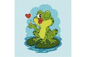 Pepita Needlepoint Canvas: Frog Love, 10" x 10"