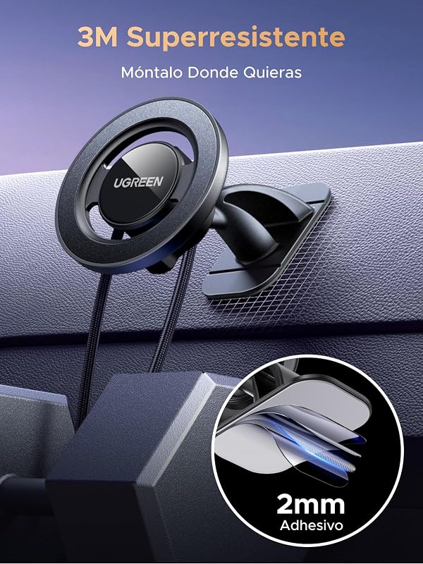 Soporte Móvil Coche MagSafe 2 en 1 con Gancho Base Adhesiva