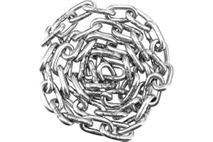 NINGWAAN 26 Feet x 3/16 Inch 304 Stainless Steel Link Chain, Heavy Duty Metal Chain, Zinc Plated Chain Metal Utility Chain fo