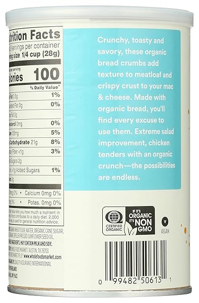 365 BY WHOLE FOODS MARKET, ORGANIC BREADCRUMBS, 9 OUNCE