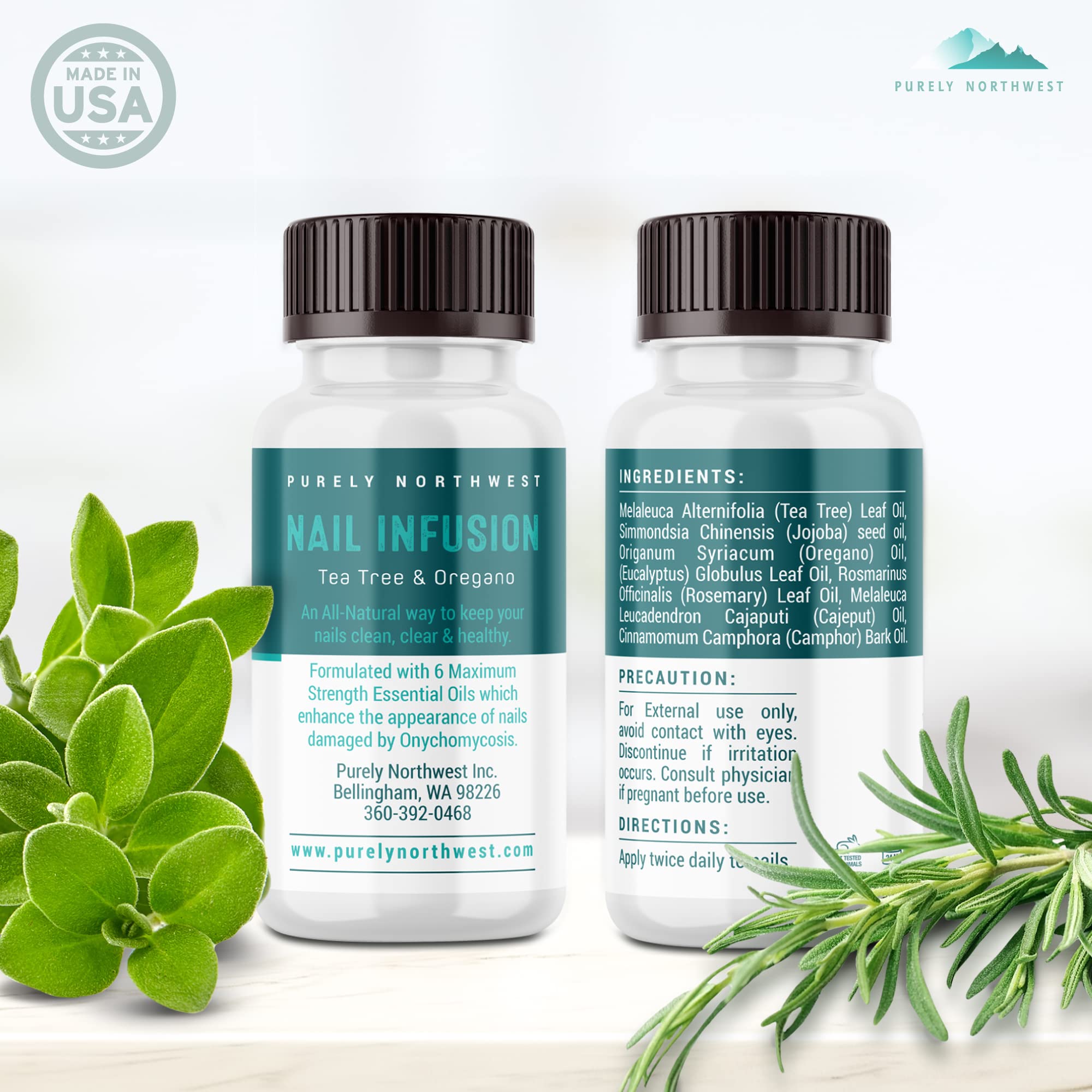 Extra Strength-Toenail Solution-100% All Natural-Tea Tree & Oregano-Effective for Thick, Discolored & Cracked Nails-Softens Dry Cracked Nails & Cuticles-by Purely Northwest 1oz - Image 8