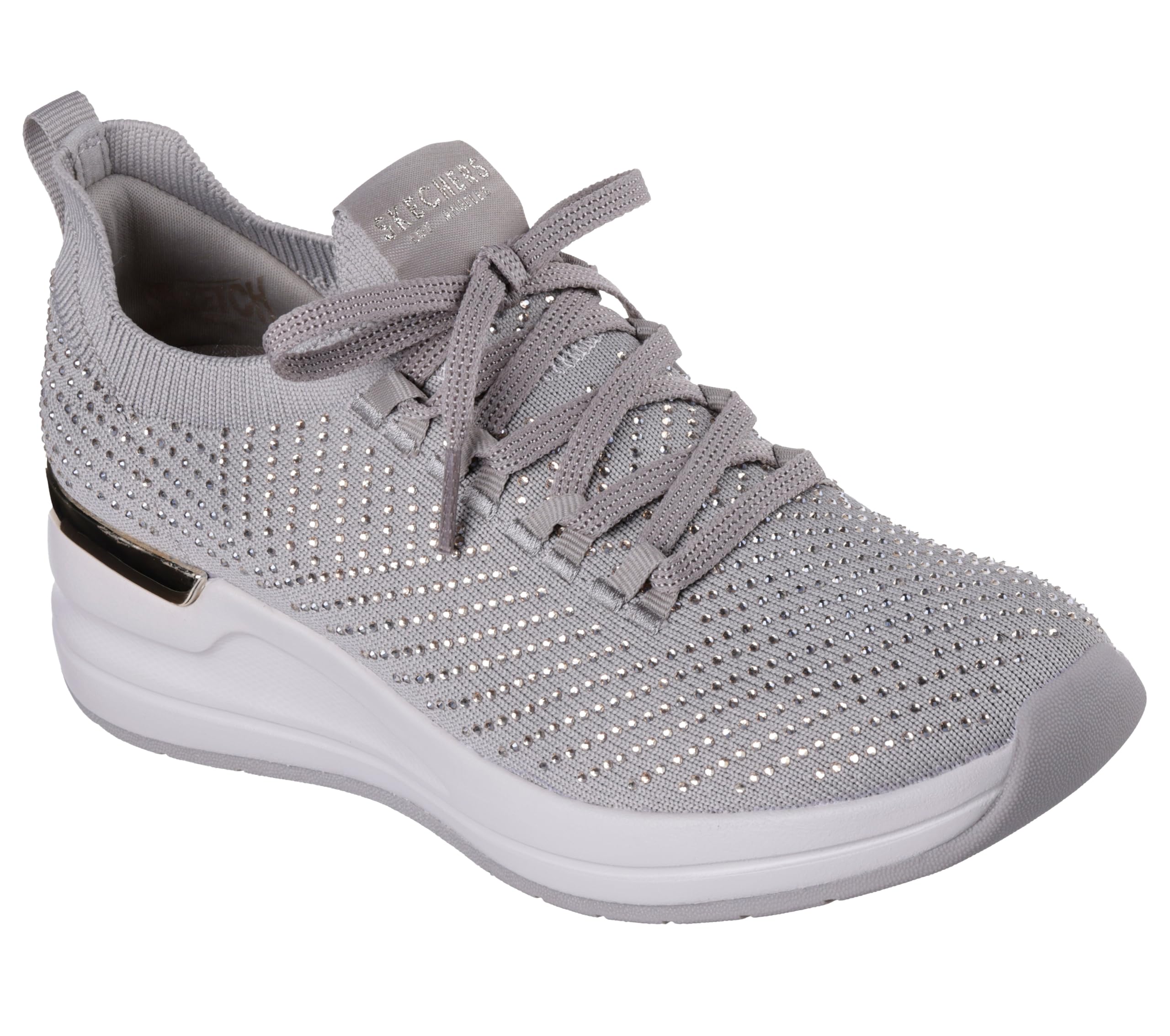 Skechers Women’s Billion 2-Feelin’ Knit Sneaker, Taupe, 5.5