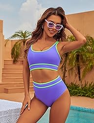 BMJL Women's High Waisted Bikini Sets Sporty Two