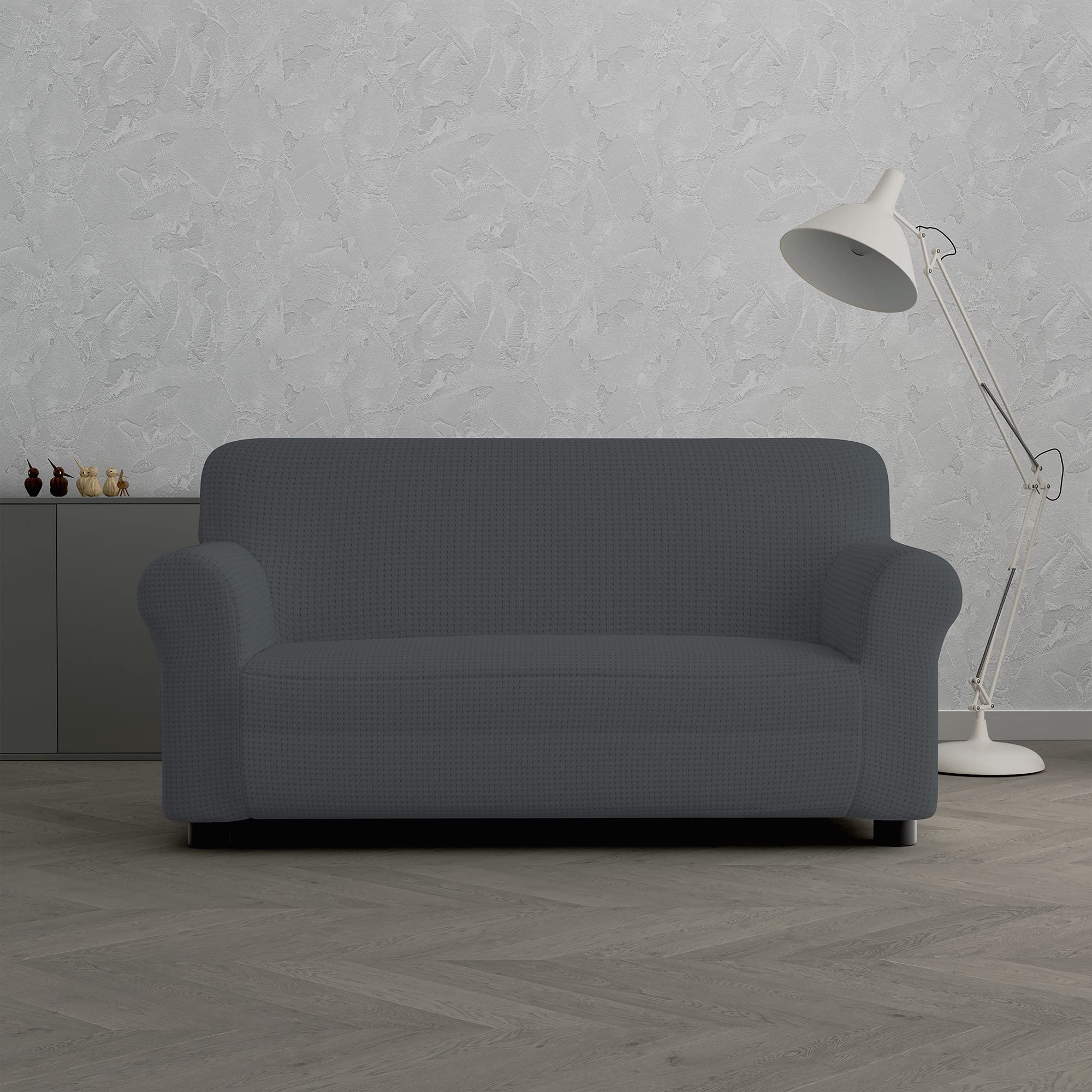 Italian Bed Linen “Iris” Sofa Cover, Dark gray, 2 Places