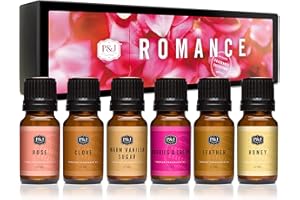 P&J TRADING P&J Fragrance Oil Romance Set | Honey, Rose, Leather, Warm Vanilla Sugar, Berries & Cream, Clove Candle Freshie Scents, Candle/Soap Making Supplies, Diffuser Oil Scents