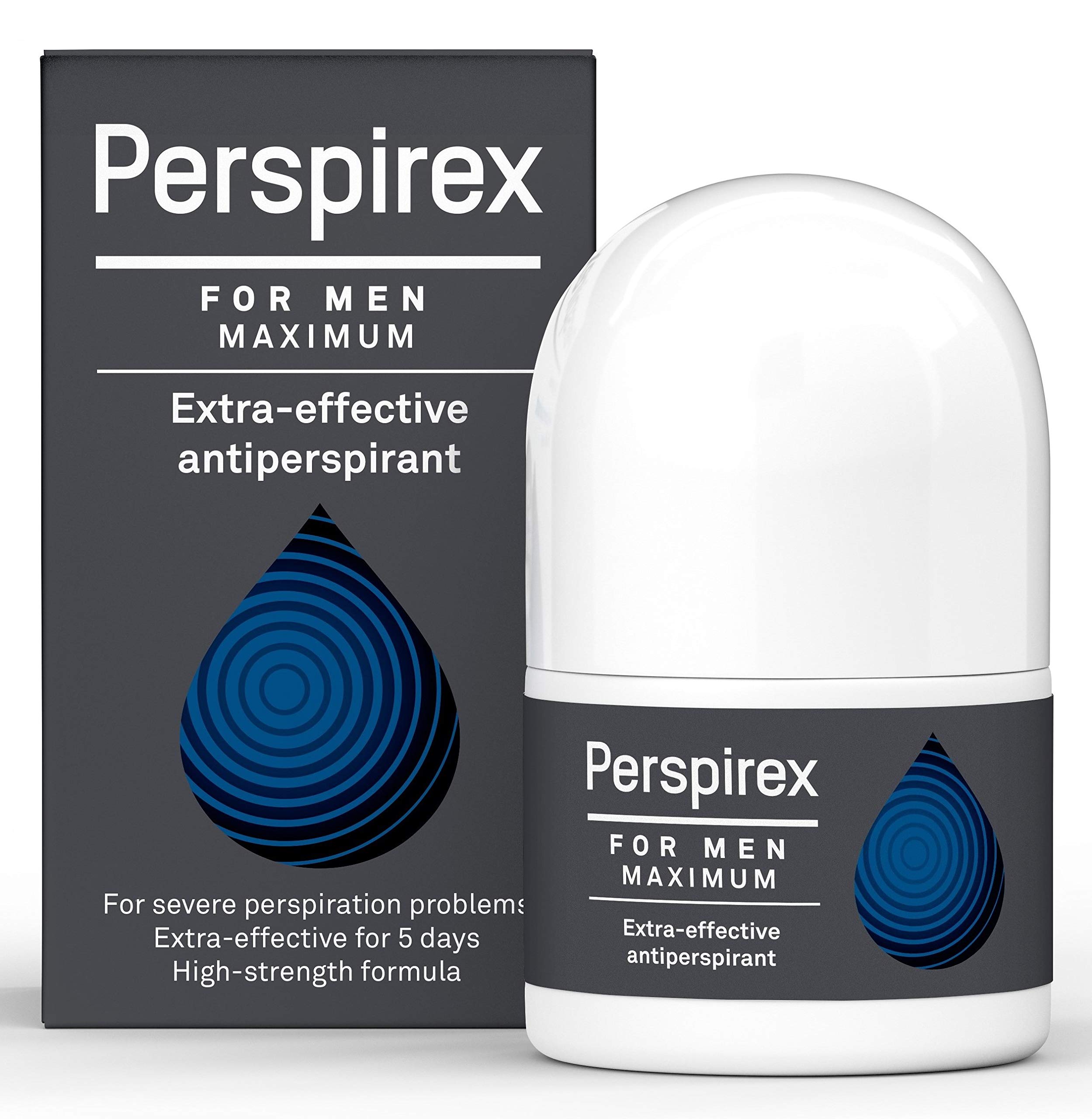 PERSPIREX Antiperspirant MEN'S MAXIMUM STRENGTH Clinically proven to reduce Heavy Sweating for MEN, Deodorant Roll On, up to 5 days long lasting freshness & sweat protection 20ml
