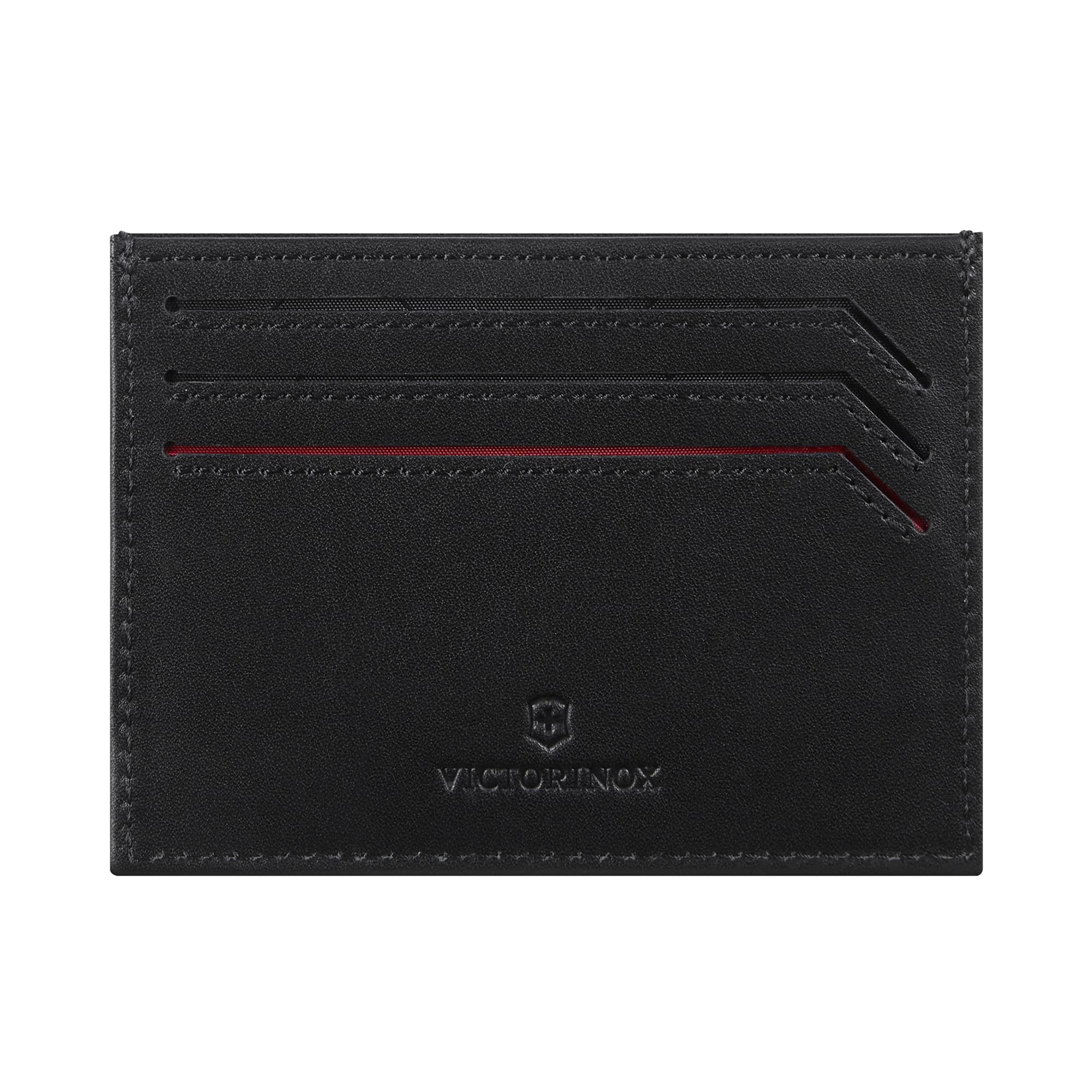 Victorinox Altius Alox Slim Card Case, Leather Card Holder with RFID Protection, Women/Men, with Card and Side Compartments, Black