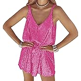 SOIOMES Sexy Elegant Women Sequin Gallus, V Neck Sparkle Shift Dress