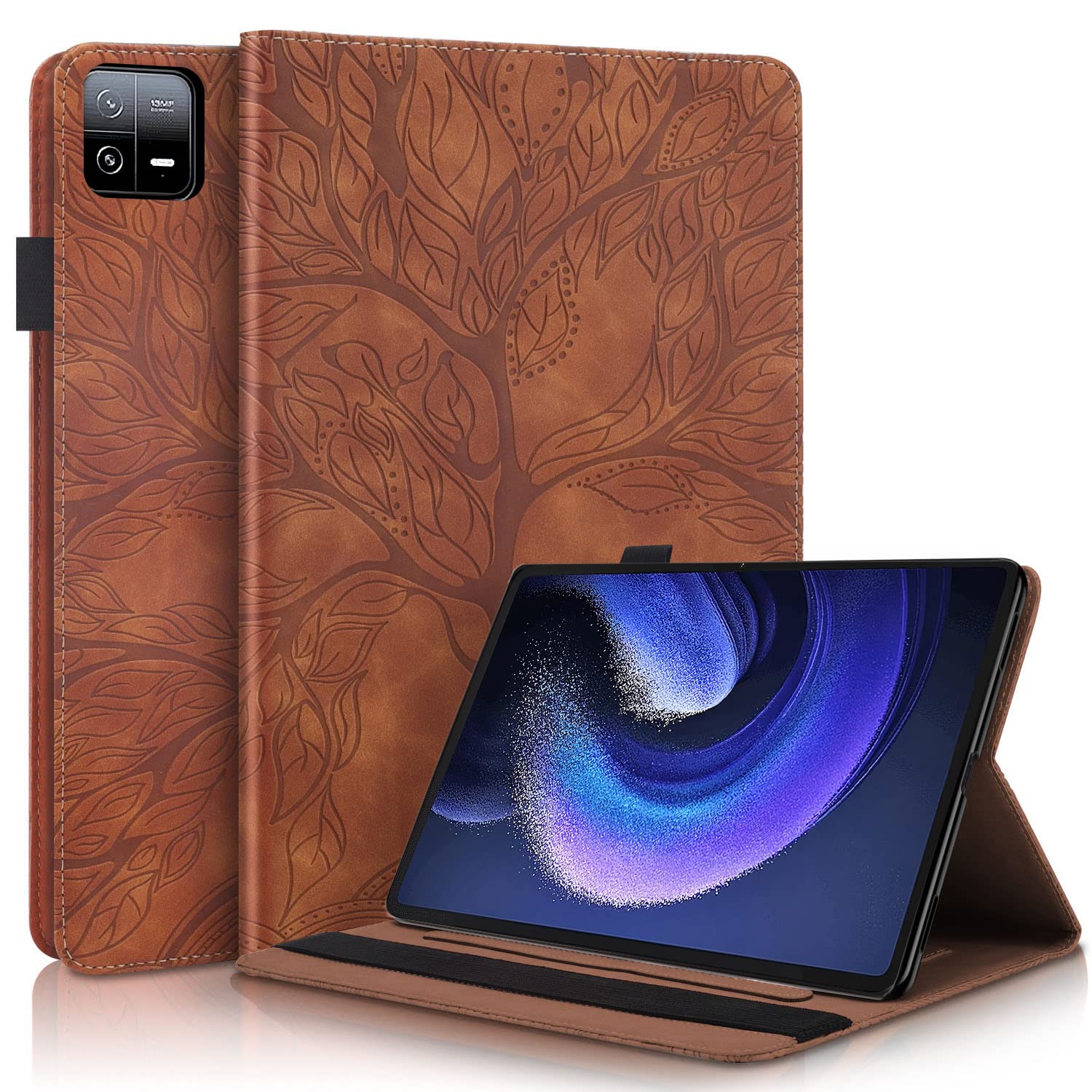 Succtopy Case for Xiaomi Pad 6/Pad 6 Pro 11 Inch 2023,Folio Flip PU Leather Cover with Pen Holder Xiaomi Pad 6 11" 2023,Protective Tablet Case with Stand Function Xiaomi Pad 6 Pro 11" 2023,Brown