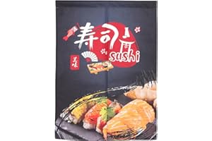 GARVALON Japanese Style Sushi Shop Doorway Curtain 65x90cm Partition Hanging Kitchen Cloth Decorative Noren
