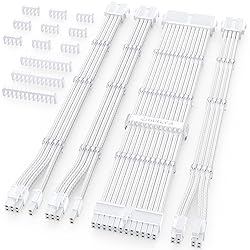 Sirlyr PSU Cable Extension Kit,Bright White Sleeved