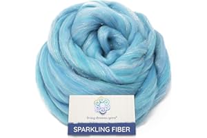 LIVING DREAMS YARN SPARKLE, GLITZ and GLAM: Colorful Merino with Shimmering Stellina Highlights. Super Soft Fiber for Spinning, Felting and Blending. Sparkling Ice Princess