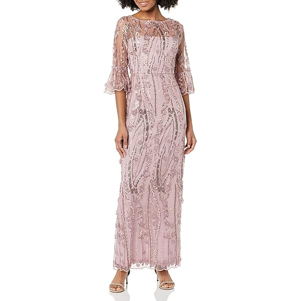 Amazon.com: Badgley Mischka Women's Long Sleeve Sequin Gown, Blush, 0 :  Clothing, Shoes & Jewelry