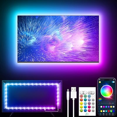 GIPOYENT LED Lights for 60-80 Inch TV 19.6ft RGB Bluetooth Music Sync