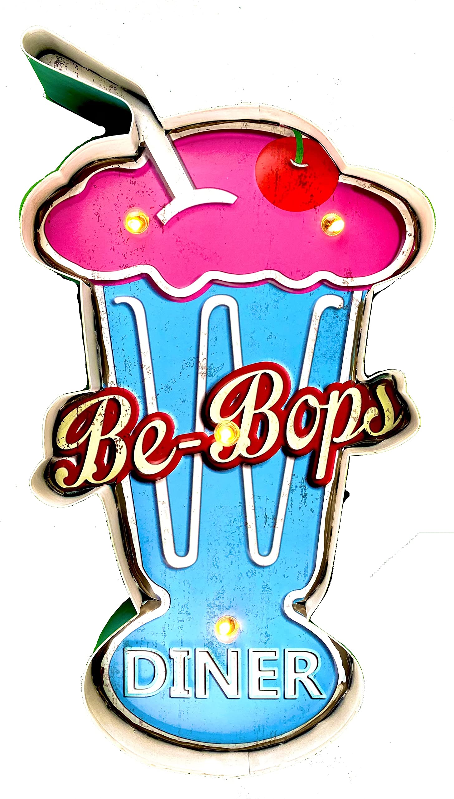 DiiliHiiri Cafeteria Light Up Sign - Original American Retro Sign for Bar, Pub, Cafe and Ice Cream Shop Decoration, Vintage 50s Sign, 42 x 20 x 5 cm (9111)