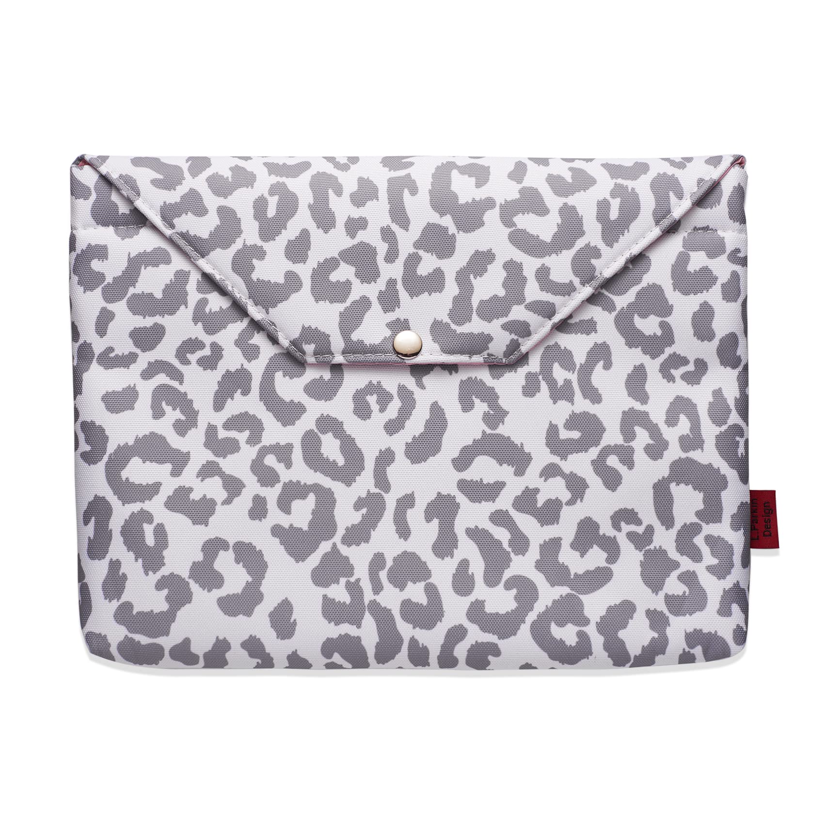 Snow Leopard Print Book Sleeve Book Sleeve with Zipper and Back Pocket, Book Covers for Paperback with Padded, 11.4 x 9 Inch, Cheetah Print Gifts for Women