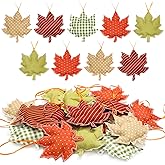 Fall Trees Ornaments, 3D Fabric Cotton Maple Leaf Hanging Ornament, Thanksgiving Ornaments for Tree, 18Pcs Fall Tree Decoration, Fall Decoration for Home