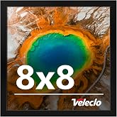 Veleclo 8x8 Picture Frame for Wall Display, 8x8 Black Picture Frame with Shatter Resistant Plexiglass, Stable and Sturdy 8 x 8 Poster Frame for Wall Display, Handpicked Gift Collection, 1 Pack