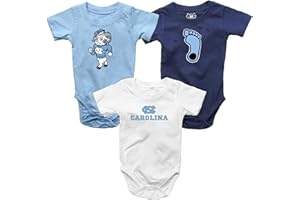 Wes and Willy Baby College Team 3 Pack of Cotton Rompers