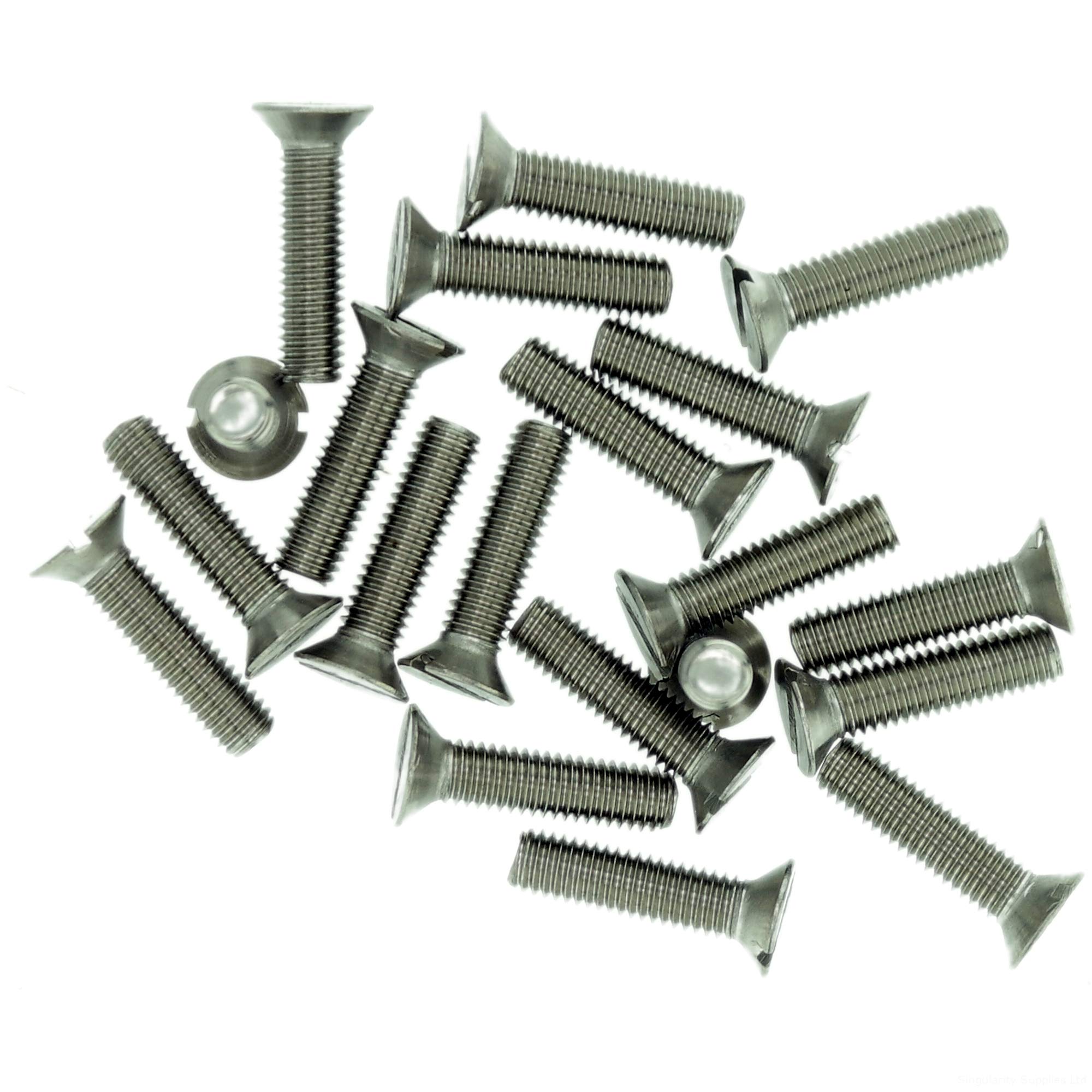 M1.4 (1.4mm x 4mm) Slot Countersunk Machine Screw (Bolt) - Stainless Steel (A2) (Pack of 20)