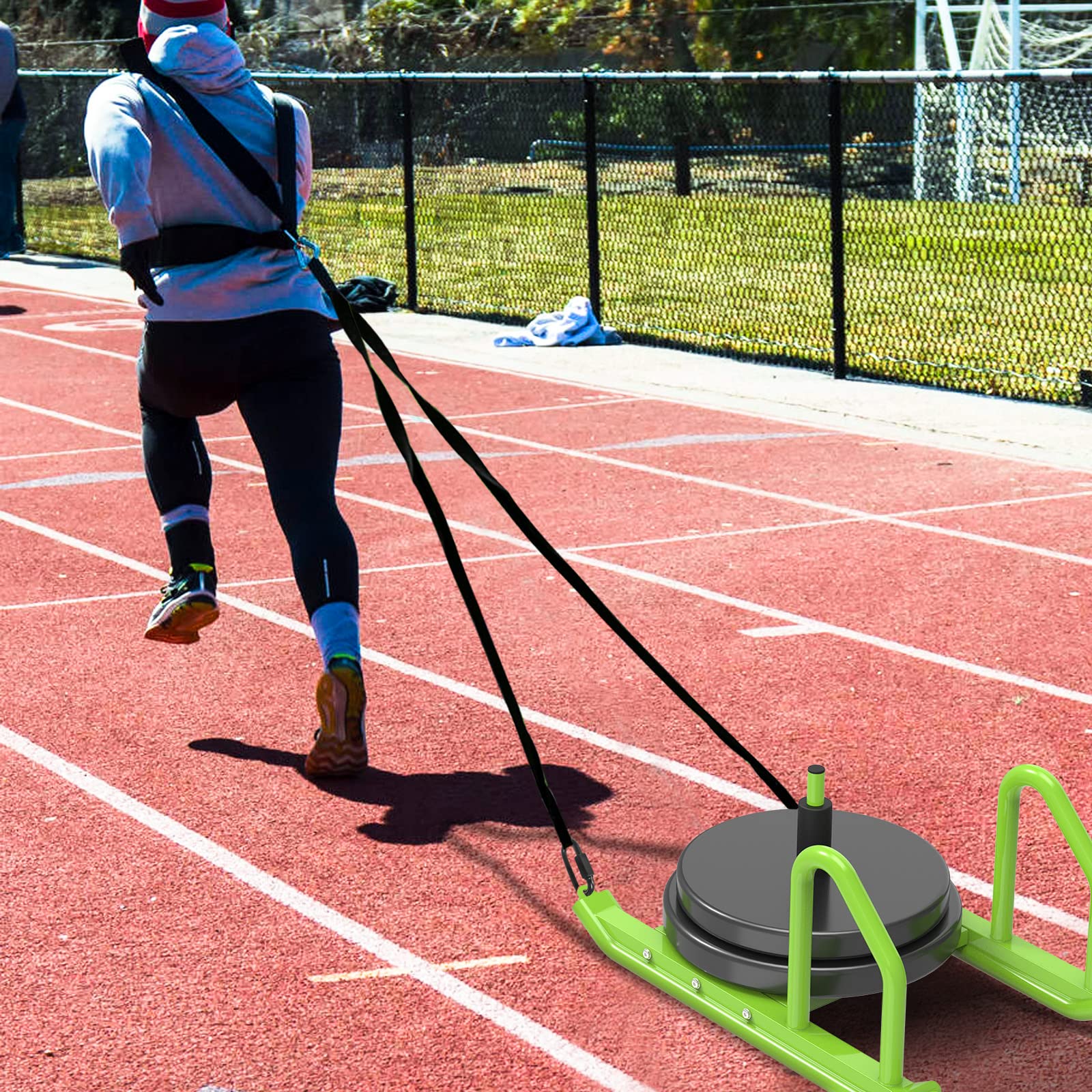 Kipika Weight Sled Fitness Sled Speed Training Sled Workout Sled, Adjustable Height Weight Training Sled, Enhance Muscle Strength and Explosive Power, Suitable for 1