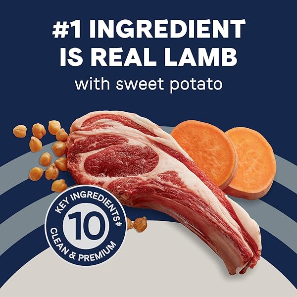 CANIDAE PURE LIMITED INGREDIENT PREMIUM ADULT DRY DOG FOOD, REAL LAMB & SWEET POTATO RECIPE, 12 LBS, GRAIN FREE