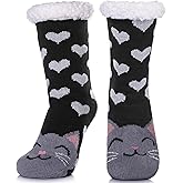 POEATEZO Womens Slipper Socks Soft Warm Fluffy Winter Fleece Lined Sherpa Socks
