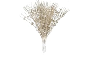 DearHouse 22Pcs Christmas Glitter Berries Stems,17inch Artificial Christmas Picks for Xmas Tree Festival Holiday Crafts and Home Decoration