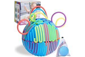 HELLO PAPAYA Sensory Fidget Toys for Kids Adults, with 24Strings Sensory Activity Ball for Autism ADHD Calming Focus Stress Relief Anxiety,Travel-Friendly Toys with Portable Storage Bag