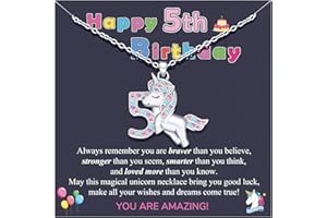UPROMI Birthday Gifts for 1-10 Year Old Girl Unicorn Necklace for Girls