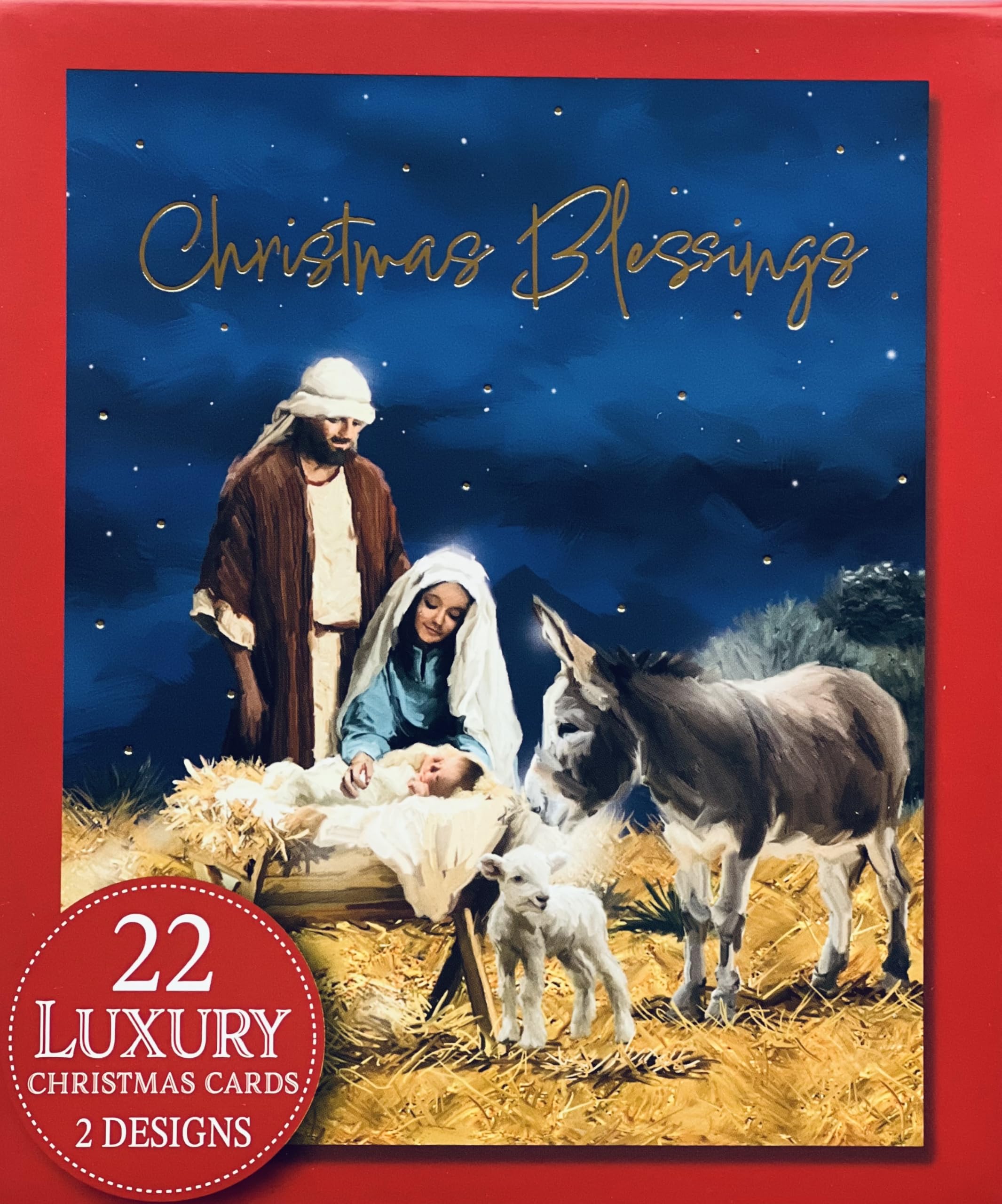 Luxury Religious Christmas Cards 22 in a Box Multipack Two Designs
