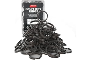 Silipac Keychain Rings Bulk 100 pcs - Split Ring Heavy Duty Crafts DIY Convenient Size 0.9 in (23 mm) - Steel Round Metal Key Rings