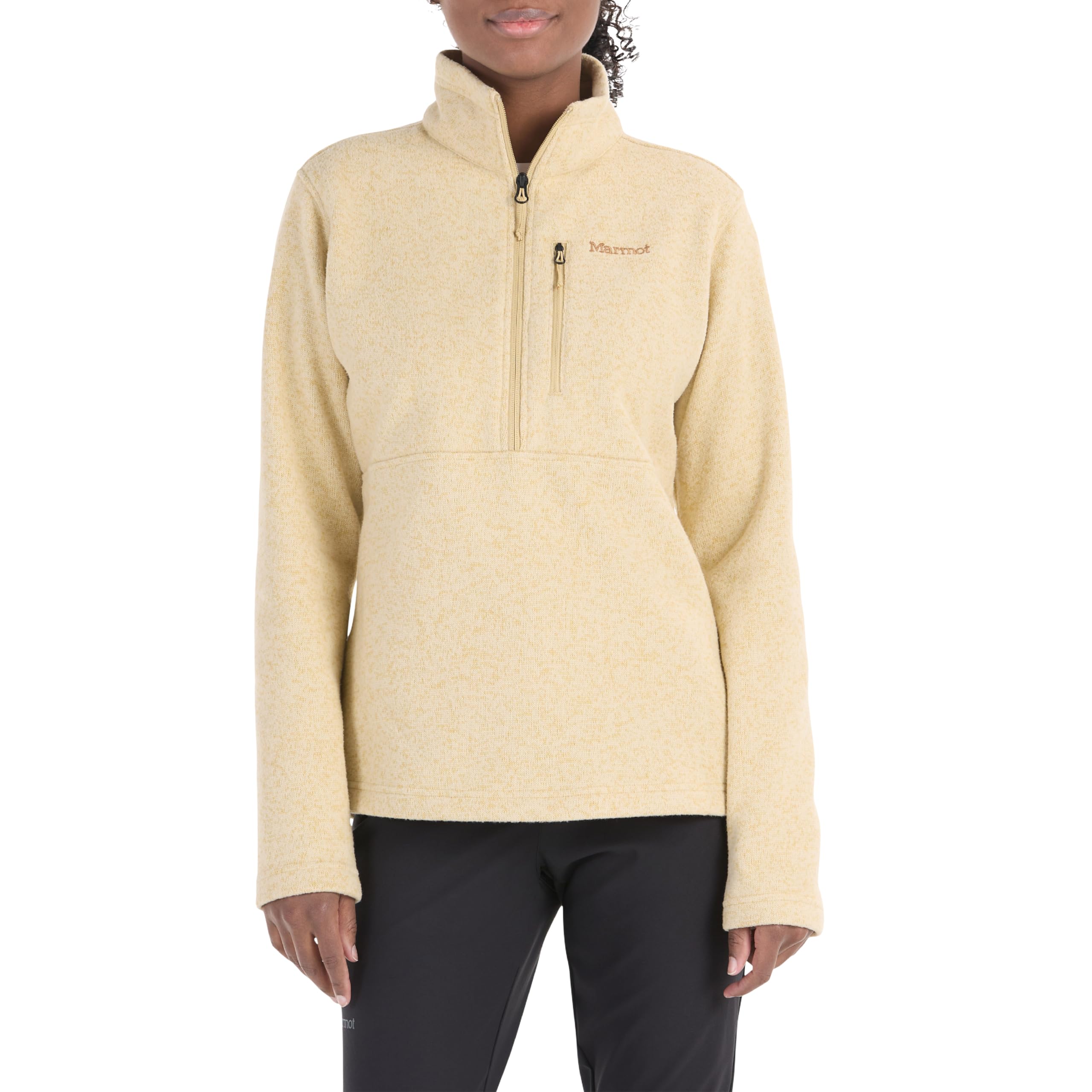 MARMOT Women’s Drop Line 1/2 Zip Fleece Pullover Jacket, Light Oak, X-Large