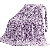Purple Leopard Print Blanket Warm Purple Lightweight Blanket Soft Throw Blankets for Bed Couch Bedroom